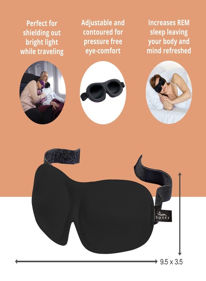 Bucky 40 Blinks No Pressure Solid Eye Mask for Sleep & Travel, Black, One Size - Image 2